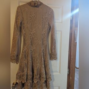 Midi elli makir lace tiered dress two tiered lace dress